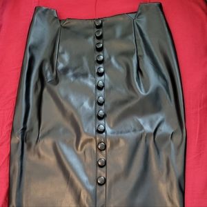 Faux Leather Forever 21 Pencil Skirt in Black Size 2